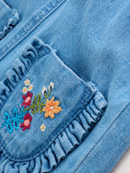 Embroidered Denim Dungarees and Long Sleeve Bodysuit Set 2 Piece (0mths-3yrs)