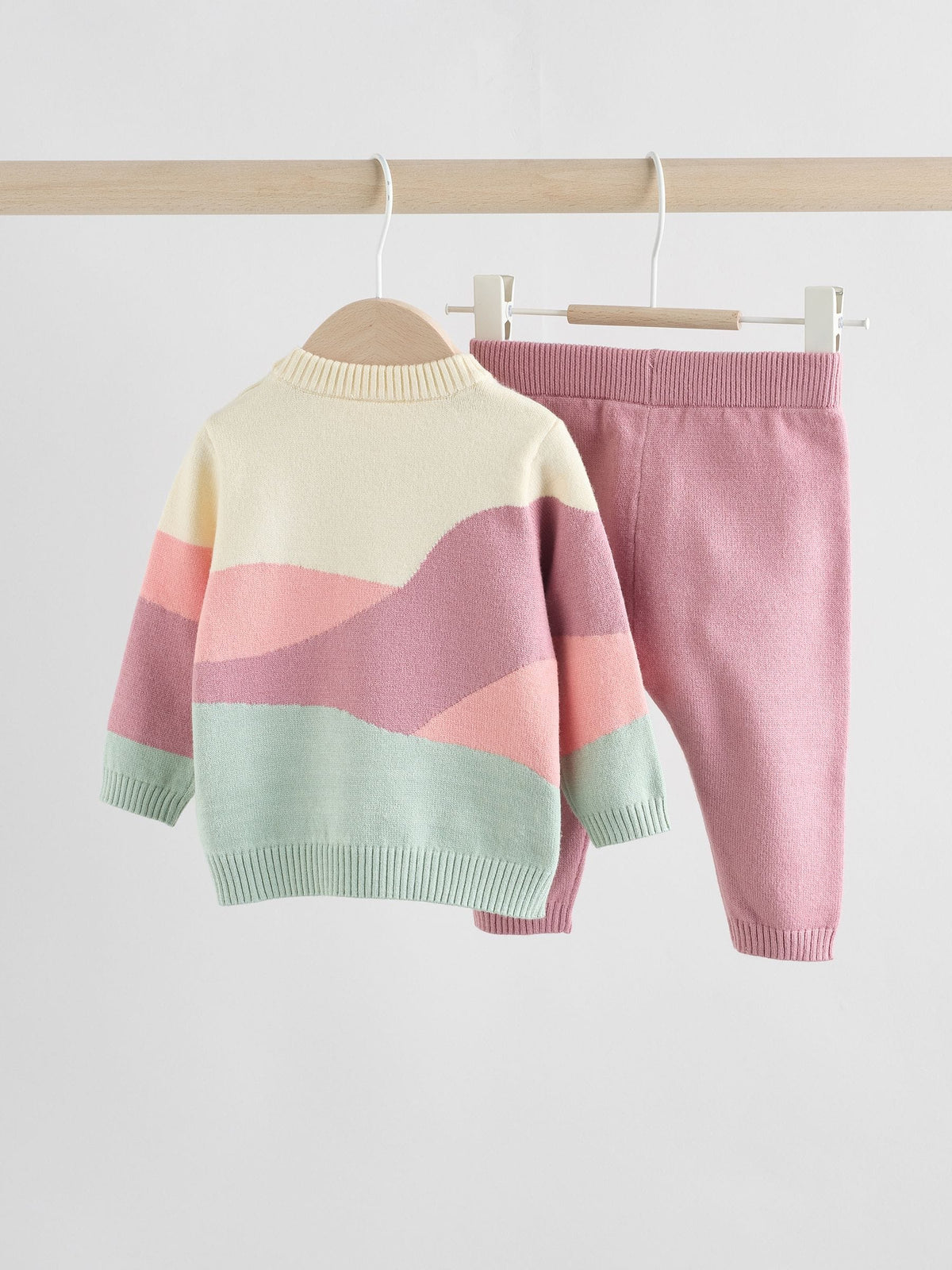 Pink Sheep Scene Baby Knitted Jumper and Leggings Set 2 Piece (0mths-2yrs)