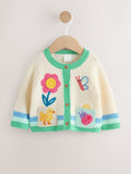 Multi Pastel Crochet Animal Knitted Baby Cardigan (0mths-2yrs)