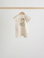 Neutral Animal Jersey Baby Rompers 4 Pack