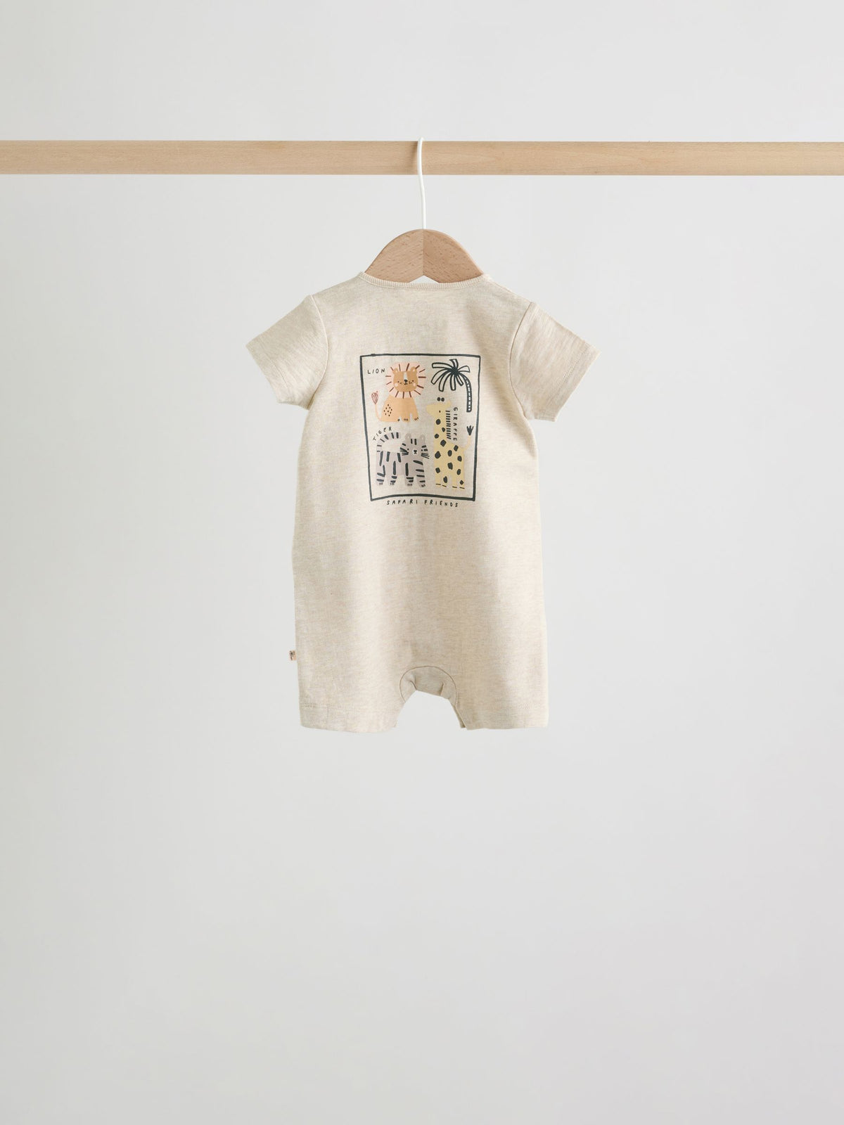 Neutral Animal Jersey Baby Rompers 4 Pack