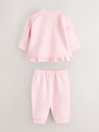 Baker by Ted Baker Pink Quilted Jacquard Jacket, T-Shirt & Joggers Set 3 Piece