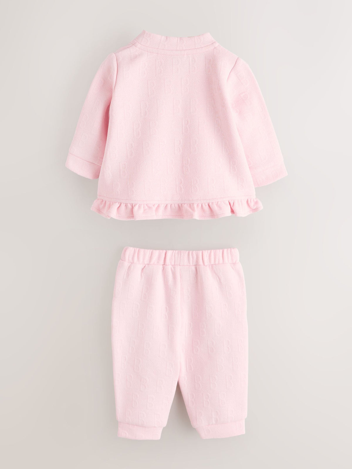 Baker by Ted Baker Pink Quilted Jacquard Jacket, T-Shirt & Joggers Set 3 Piece