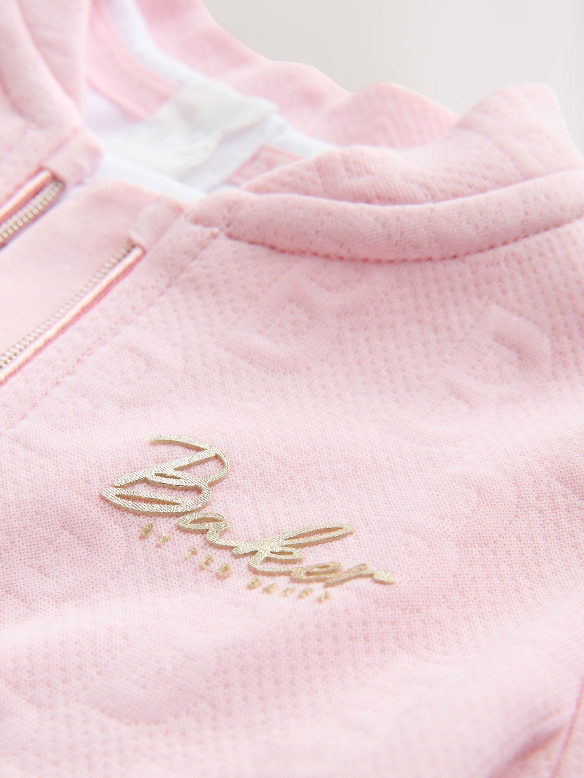 Baker by Ted Baker Pink Quilted Jacquard Jacket, T-Shirt & Joggers Set 3 Piece