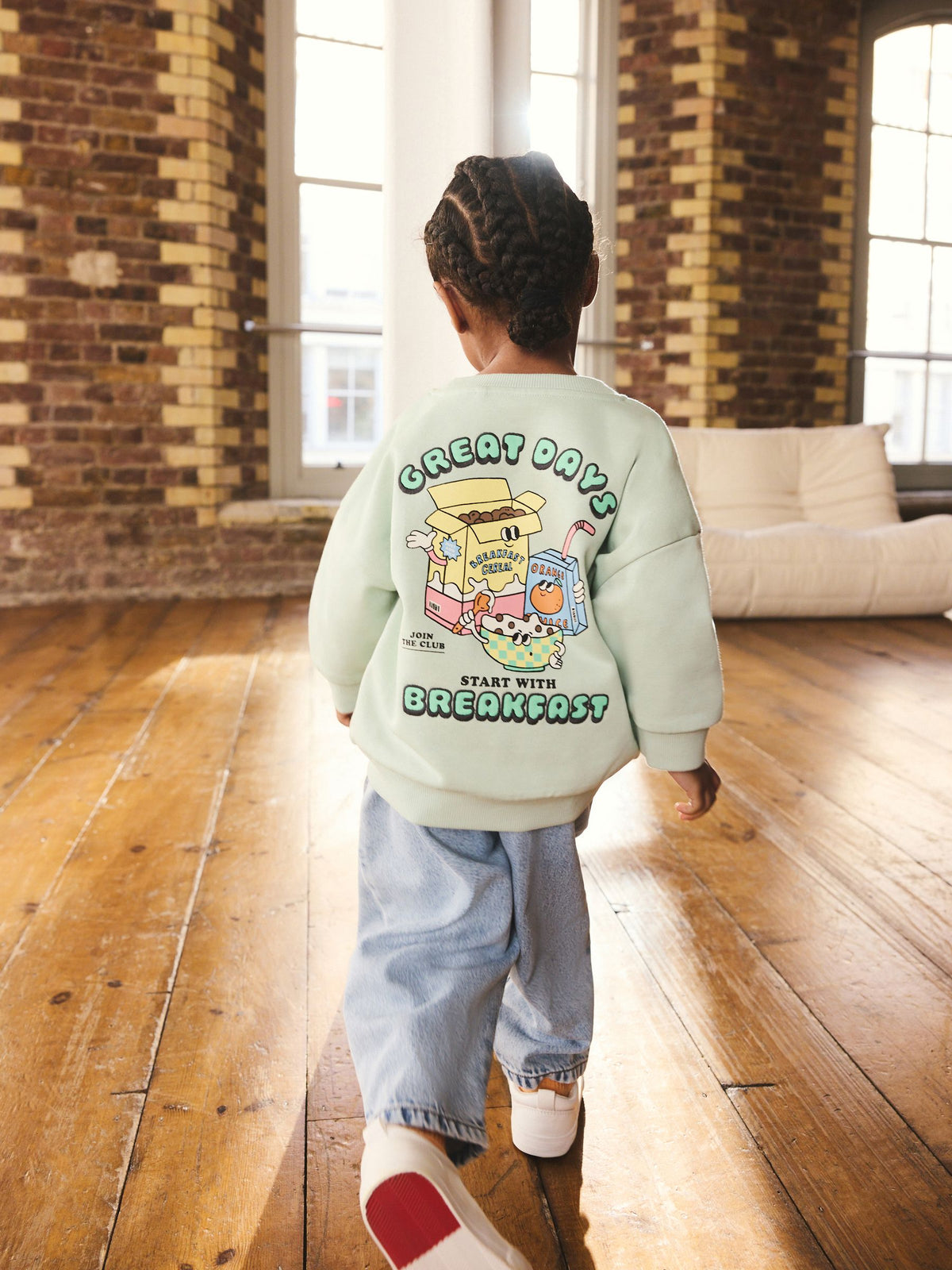 Back Printed Crew Neck Sweat Top (3mths-7yrs)