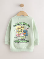 Back Printed Crew Neck Sweat Top (3mths-7yrs)