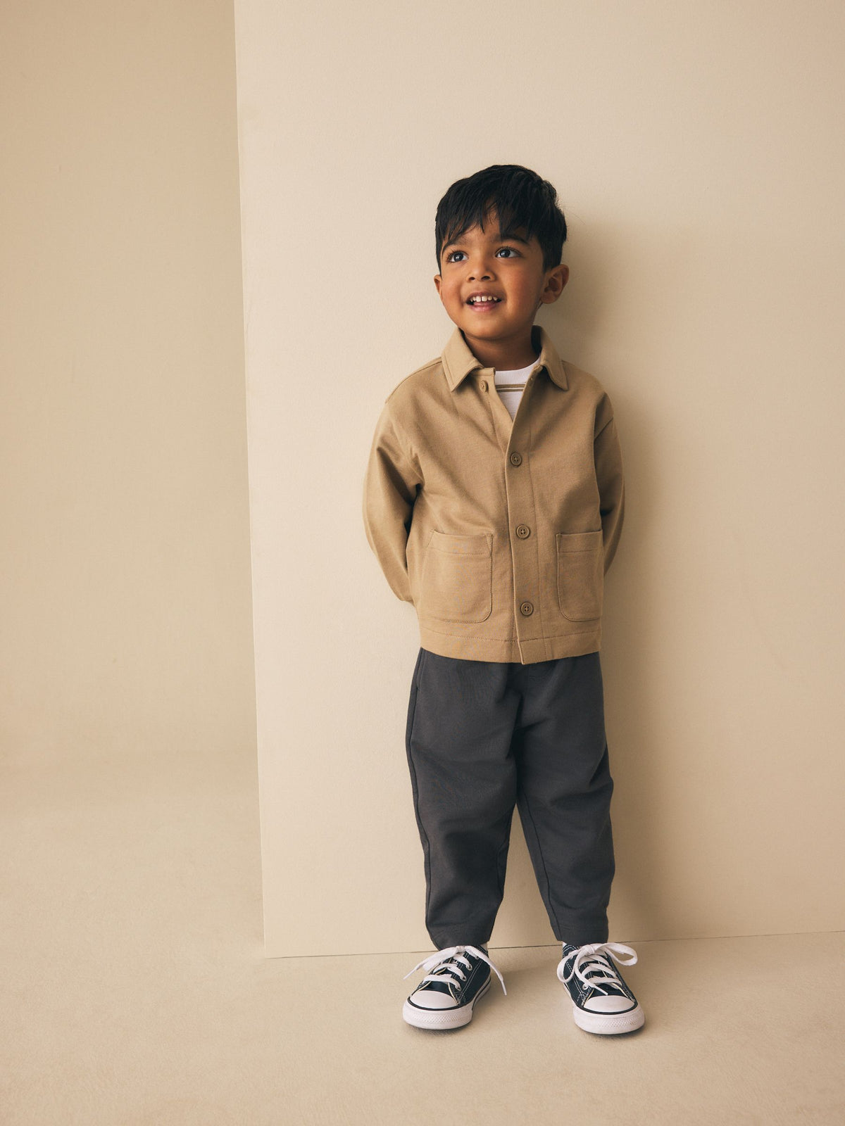 Tan Brown Jersey Shirt T-Shirt and Joggers 3 Piece Set (3mths-7yrs)