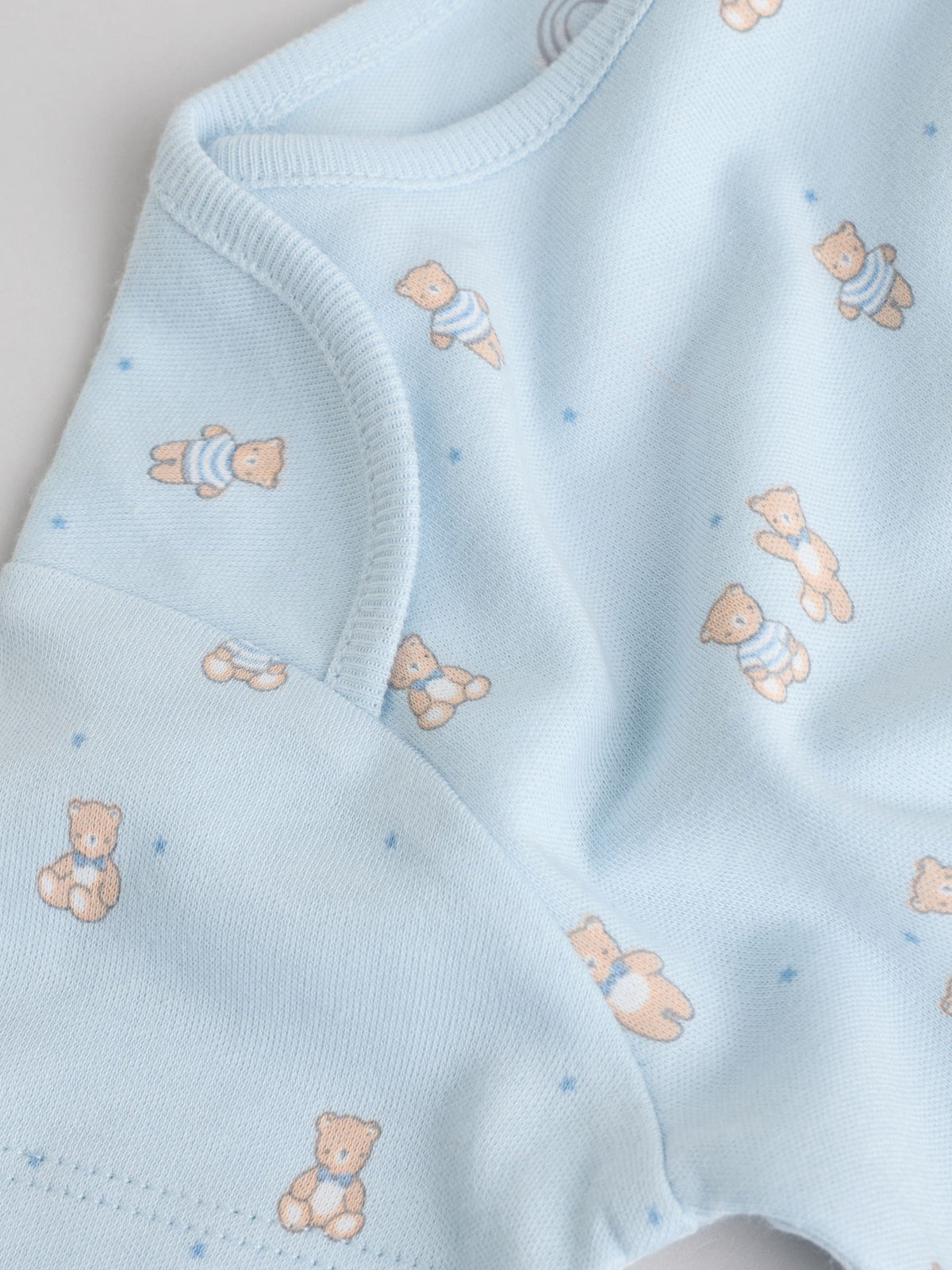Blue 7 Pack Short Sleeve Baby Bear Bodysuit