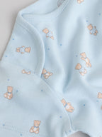Blue 7 Pack Short Sleeve Baby Bear Bodysuit