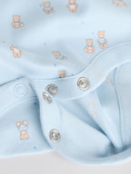 Blue 7 Pack Short Sleeve Baby Bear Bodysuit