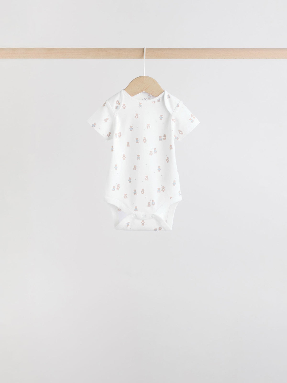 Blue 7 Pack Short Sleeve Baby Bear Bodysuit