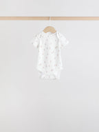 Blue 7 Pack Short Sleeve Baby Bear Bodysuit