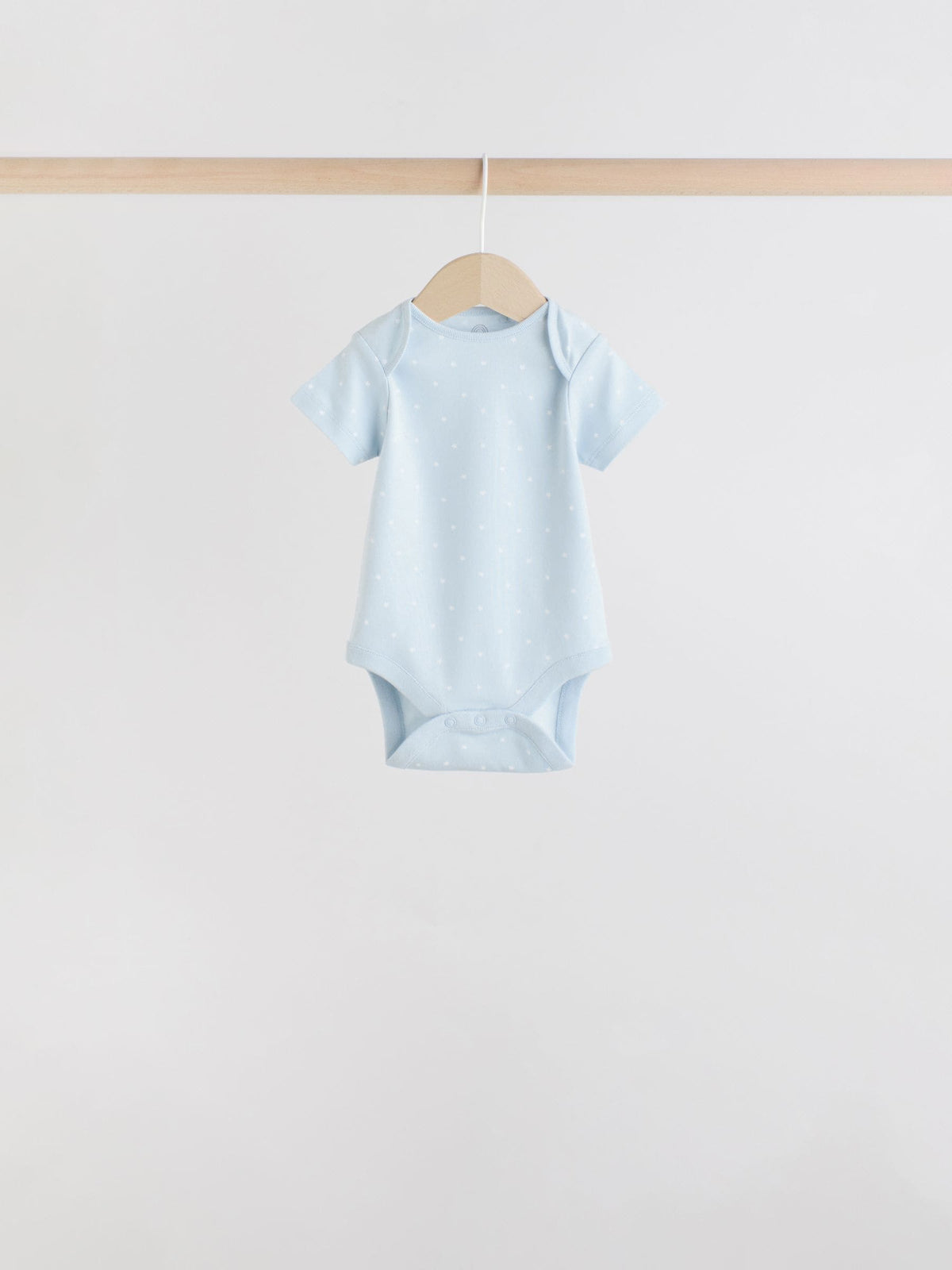 Blue 7 Pack Short Sleeve Baby Bear Bodysuit