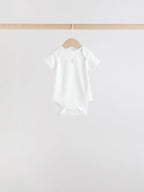 Blue 7 Pack Short Sleeve Baby Bear Bodysuit