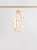 Brown Bear Short Sleeve Baby Bodysuits 5 Pack