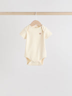 Brown Bear Short Sleeve Baby Bodysuits 5 Pack