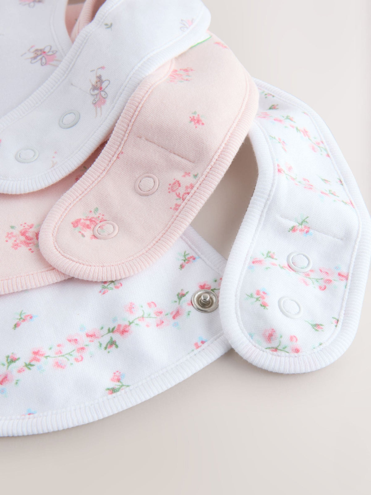 Pink/White Bibs 3 Pack