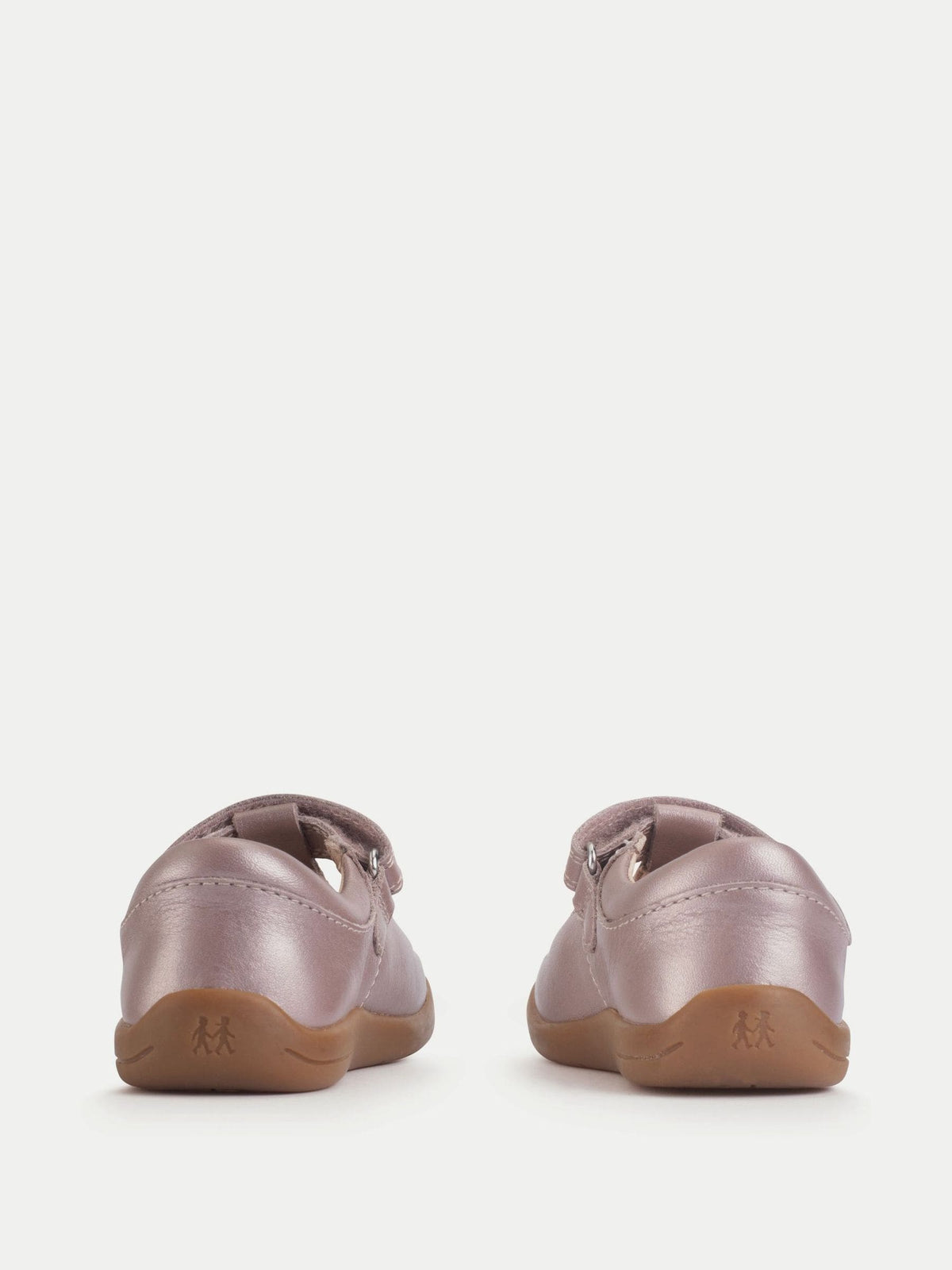 Start-Rite Pink Blush Pearlised Leather Eternal T-bar Rip-tape First Walking Shoes