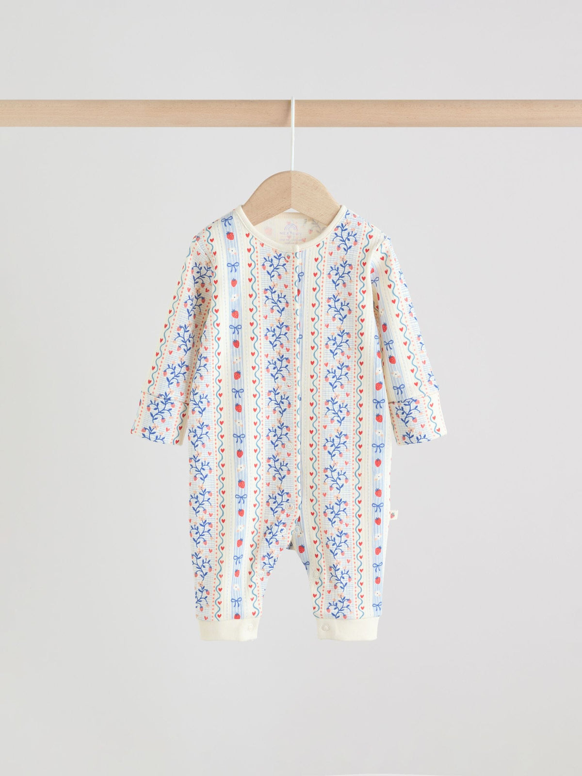 Blue Baby Strawberry Sleepsuit 3 Pack (0mths-3yrs)