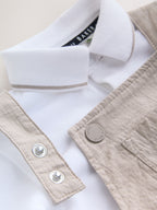 Baker by Ted Baker Seersucker Dungaree,Polo Shirt and Hat Set
