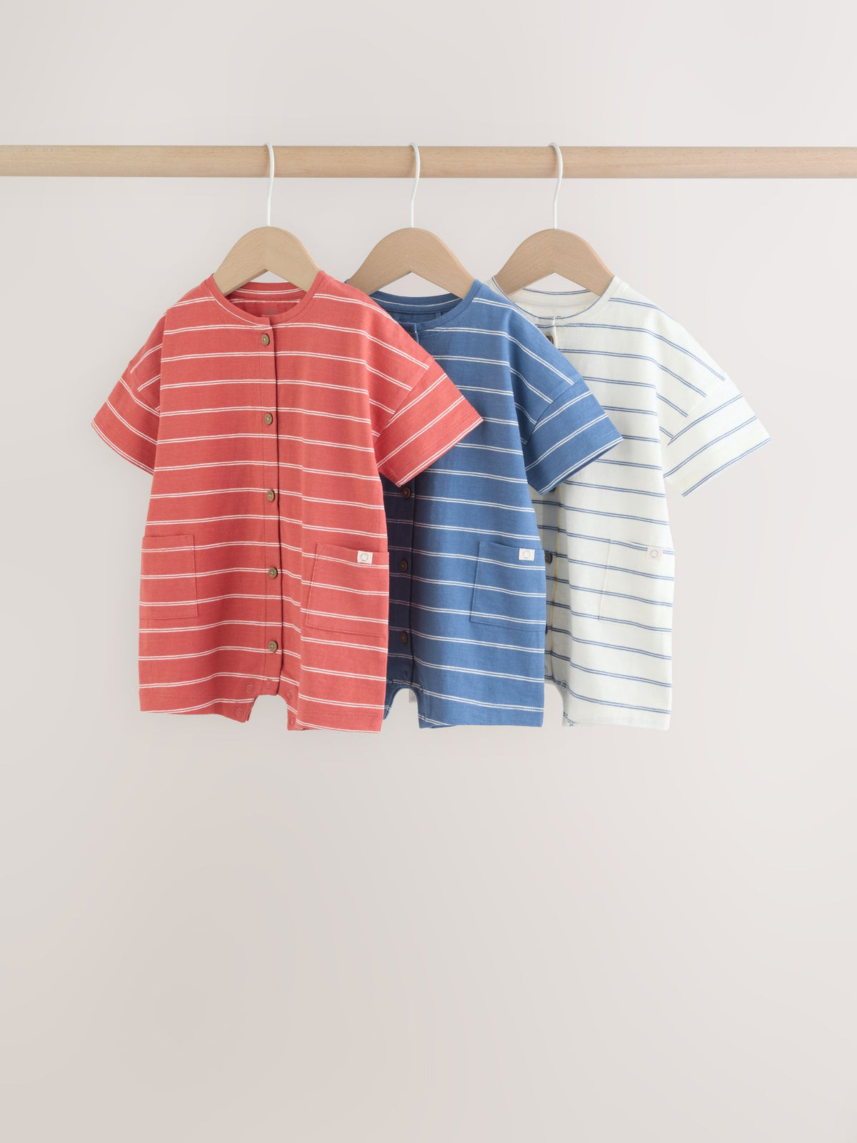 Stripe Jersey Baby Rompers 3 Pack