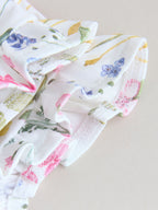 Pink Floral Frill Shoulder Baby Rompers 3 Pack