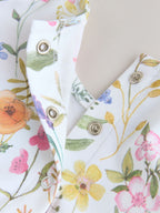 Pink Floral Frill Shoulder Baby Rompers 3 Pack