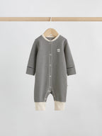 Monochrome Waffle Baby Sleepsuits 3 Pack (0mths-3yrs)