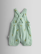 JoJo Maman Bébé Green Giraffe Checked Dungaree & Body Set