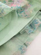 Mint Green Floral Sequin Ruffle Mesh Occasion Dress (3-16yrs)