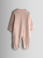 JoJo Maman Bébé Pink Bunny Cotton Footed 3 Pack Sleepsuit