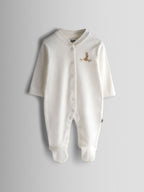 JoJo Maman Bébé Pink Bunny Cotton Footed 3 Pack Sleepsuit