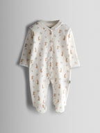 JoJo Maman Bébé Pink Bunny Cotton Footed 3 Pack Sleepsuit