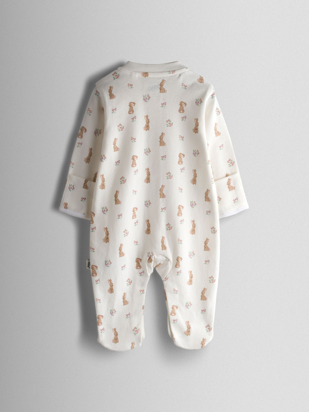 JoJo Maman Bébé Pink Bunny Cotton Footed 3 Pack Sleepsuit