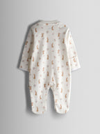JoJo Maman Bébé Pink Bunny Cotton Footed 3 Pack Sleepsuit