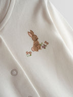 JoJo Maman Bébé Pink Bunny Cotton Footed 3 Pack Sleepsuit