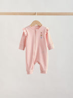 Multi Two Way Zip Baby Sleepsuit 3 Pack (0mths-3yrs)