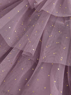 Lilac Purple Bear Long Sleeve Ribbed Mesh Dress (3mths-7yrs)