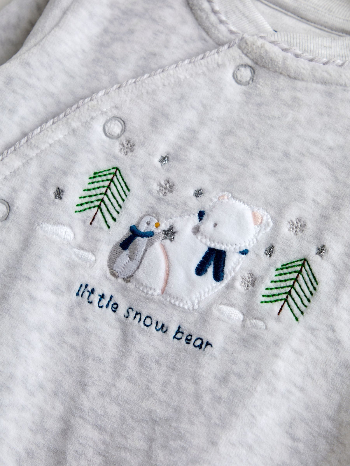 JoJo Maman Bébé Grey Snow Bear All In One