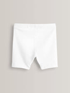 White Regular Length 5 Pack Cotton Rich Stretch Cycle Shorts (3-16yrs)