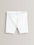 White Regular Length 5 Pack Cotton Rich Stretch Cycle Shorts (3-16yrs)