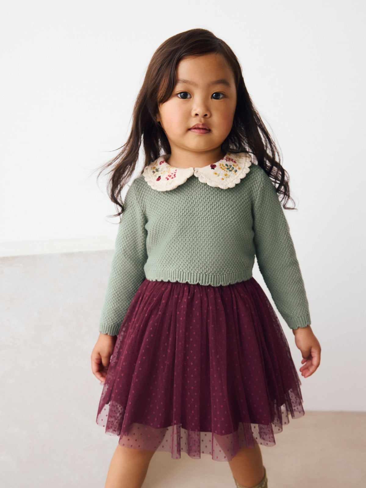 Green Knitted Jumper & Skirt Set (3mths-7yrs)