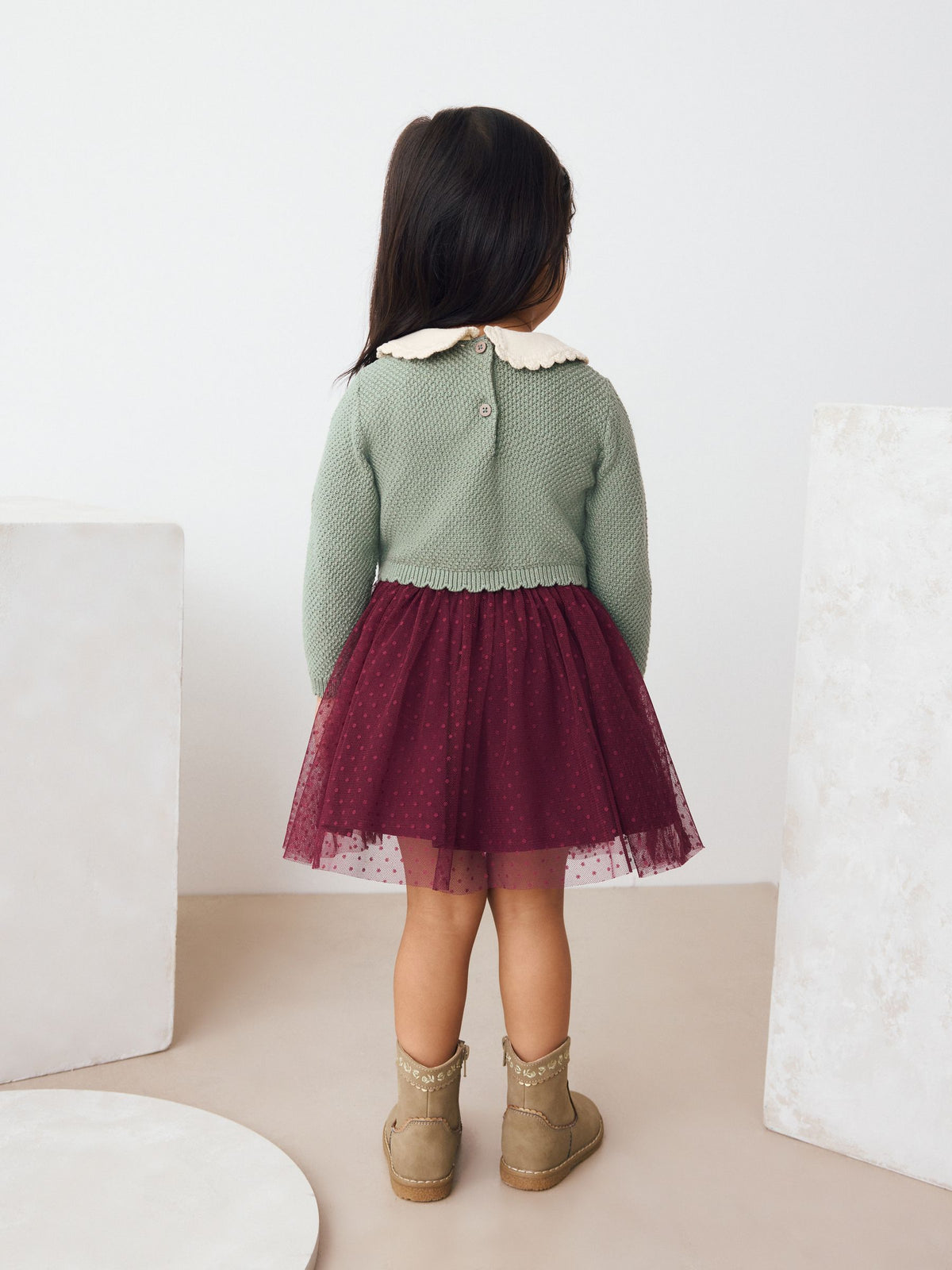 Green Knitted Jumper & Skirt Set (3mths-7yrs)