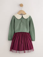 Green Knitted Jumper & Skirt Set (3mths-7yrs)