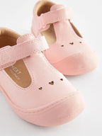 Pink Standard Fit (F) Crawler T-Bar Shoes