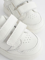 White Wide Fit (G) Touch Fastening Leather First Walker Baby Shoes