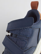 Navy Wide Fit (G) Touch Fastening Leather First Walker Baby Shoes