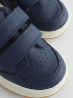 Navy Wide Fit (G) Touch Fastening Leather First Walker Baby Shoes