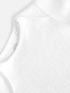 White Rib Short Sleeve Baby Bodysuits 5 Pack