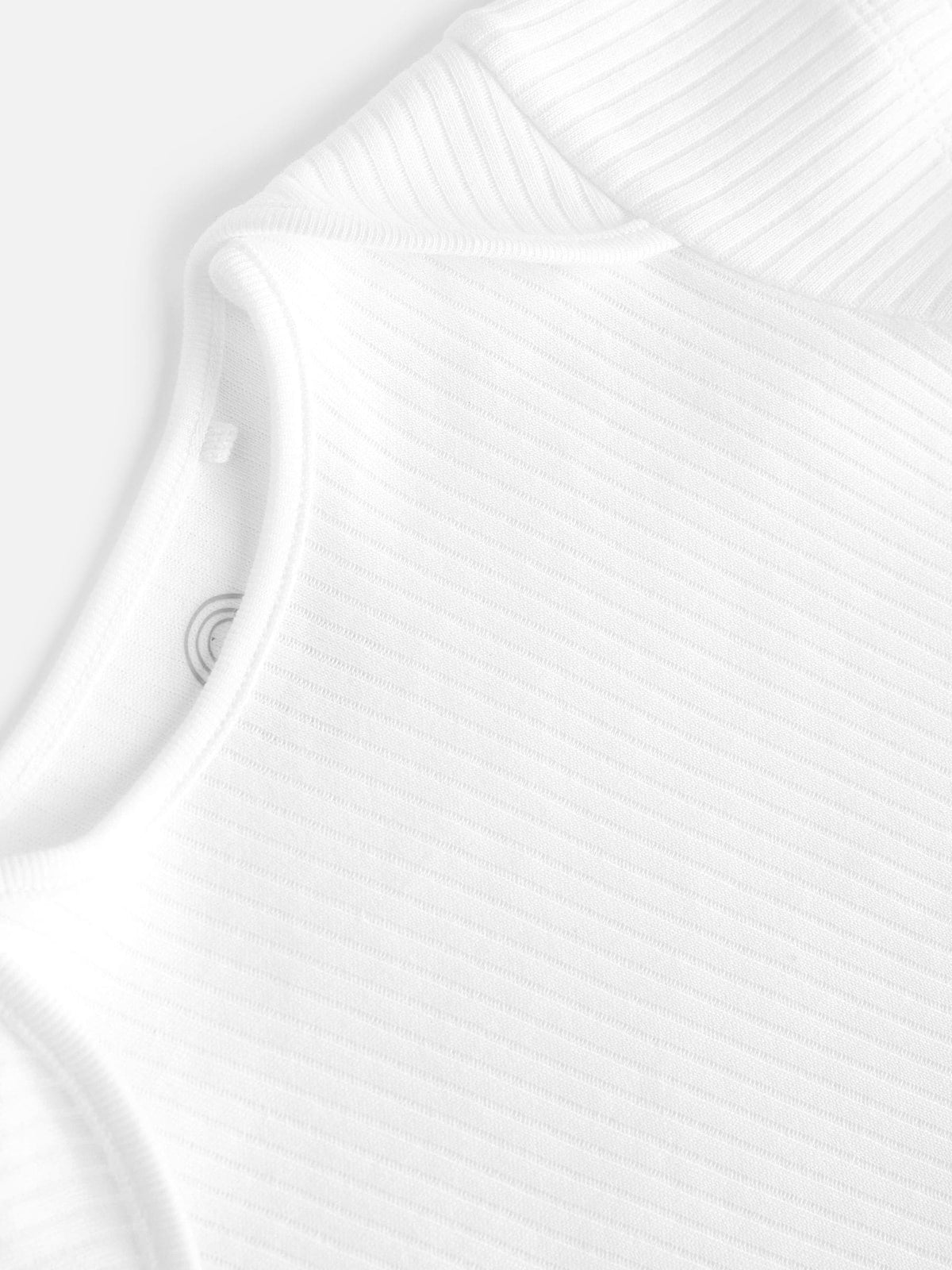 White Rib Short Sleeve Baby Bodysuits 5 Pack